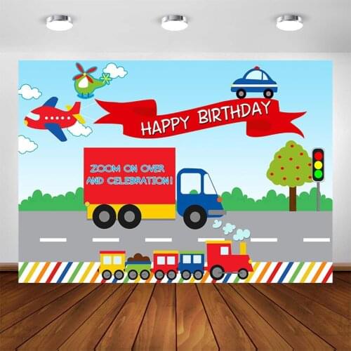 Transportation Party Decoration Backdrops Transportation Themed Birthday Party Banner Background Photo Booth Photograph Backdrop