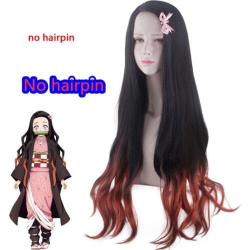 Demon Slayer: Kimetsu no Yaiba Cosplay Kamado Nezuko Role Playing Wigs Halloween Cosplay Wigs Anime