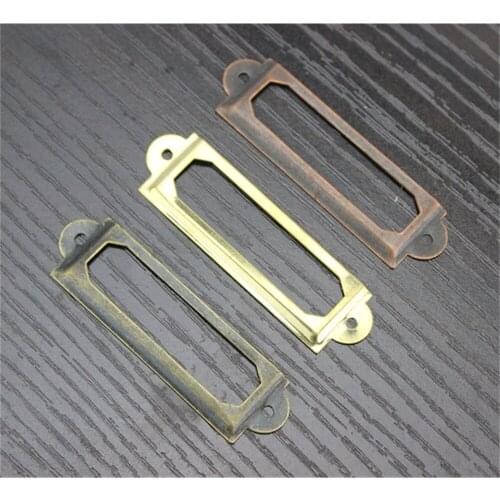 Wood shelf Talker Antique bronze Iron Label Frame Card Holder scrapbook photo album name card frame 60x17mm sign tag sleeve