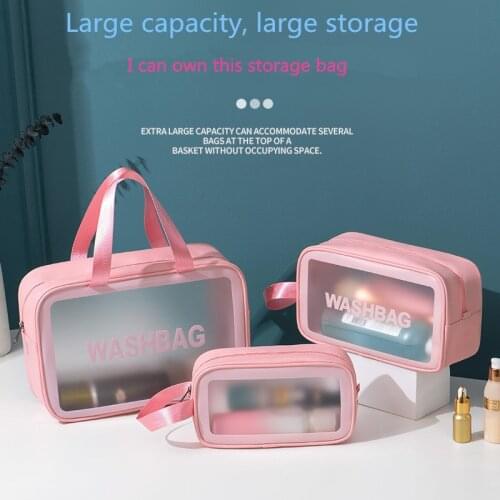 Travel storage bag cosmetic bag transparent storage bag skin care bathroom toilet bag lazy portable men and women toilet bag