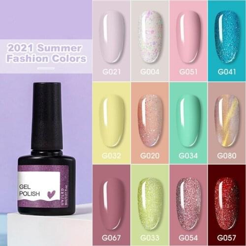 8ml Gel Nail Polish Glitter For Manicure set nail art Semi platium UV LED Lamp Nail varnishes Base top coat Gel lacquer