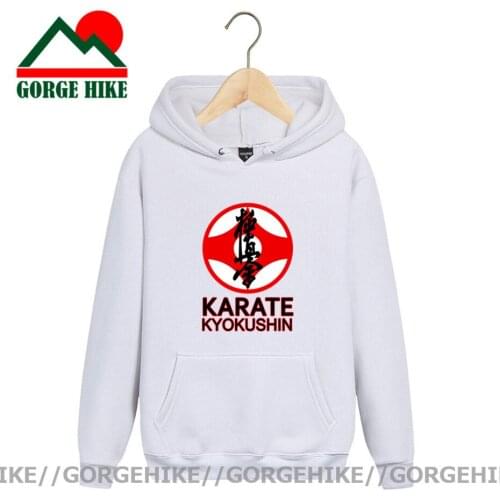 Japan Style Print Kyokushin Karate symbol text and kanji Kung Fu Hoodies Sweatshirts Hooded Classic Fashion Fleece Pocket Hoodie