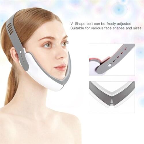 Chin Lift Infrared Hot Compress V-Shape Slimming Facial Massager Electric LED Photon Therapy Facial Lifting Device V-Face Care