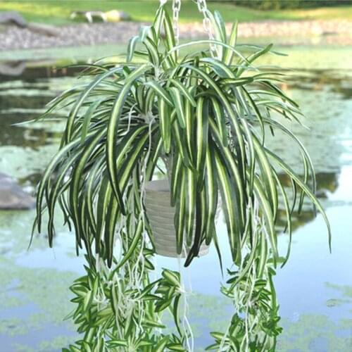 Artificial Plant wall-mounted flowers upscale artificial flowers silk flowers weeping willow hanging blue plants blue wall grass