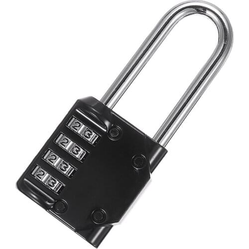 4 Dial Digit Security Password Lock Weatherproof Combination Code Password Lock Padlock With Extra Long Shackle Loop