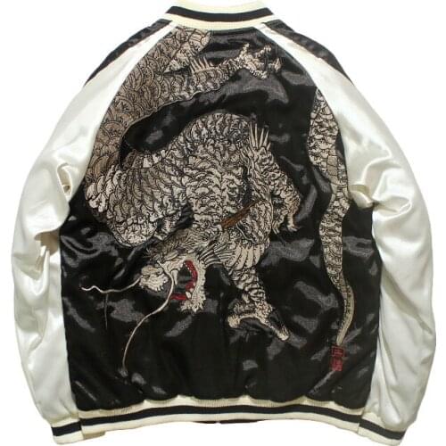 2019 Spring Autumn Yokohama Embroidery Jacket Mens and Womens Chinese Dragon Baseball Suit