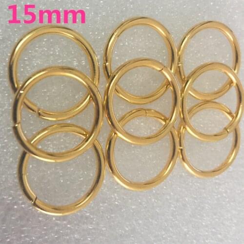 50pcs/Lot Inside Diameter 15MM Metal O Rings O Ring Gold Tone Webbing Buckles Connect Strapping Belt Handbag Bags