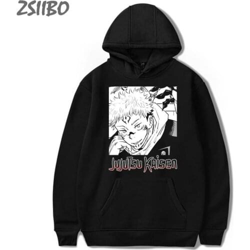 Male Hoodies Jujutsu Kaisen Harajuku Unisex Japanese Anime Cloth Yuji Itadori Print Casual Hoody Mens Sweatshirt Streetwear Tops