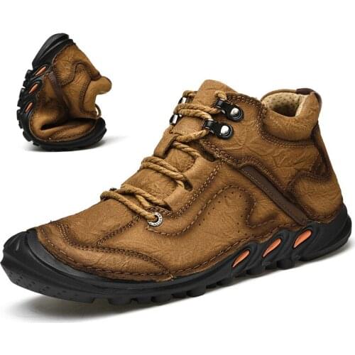 High Quality Luxury Boots Men Genuine Leather Outdoor Army Hunting Trekking Casual Shoes Brand Cowhide Climbing Hiking Boots Man