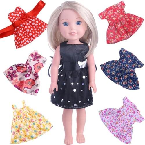 Luckdoll Cheap Pretty 14 Styles Doll Clothes Dress Choose for 14.5 inch Wellie Wishers Doll and 14 Inch Doll and 1/6 Doll