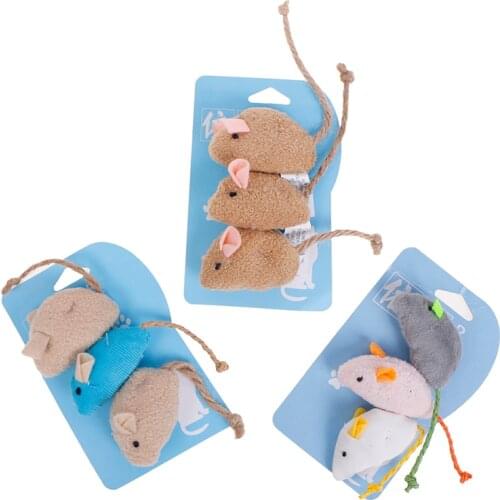 New 3pcs/lot Mix Pet Catnip Mice Cats Toys Fun Plush Mouse Cat Toy For Pet Little fat mouse Cat Toys
