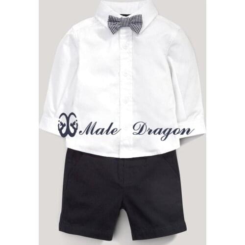Baby Boy Formal Suits 2017 Boys Birthday Dress 2 Years Boy lothes Kids Short Sleeve Summer Prom Clothing Sets 2 Pcs Sets