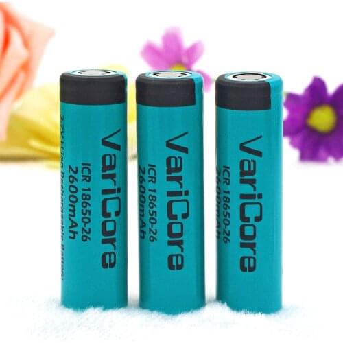 Varicore original 18650 3.6 V Battery 2500 mAh Rechargeable Battery;ICR18650-26 original 18650 for Flashlight