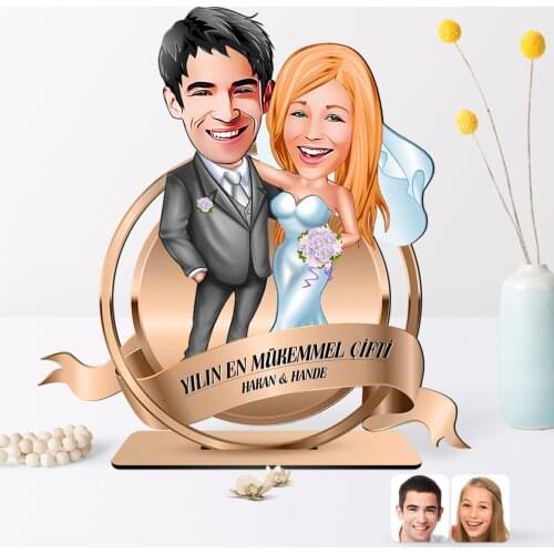 Personalized the Perfect Pair Of Caricature OF 3D Wooden Trinket Plaket-70 Reliable Modern Simple Gift Special Design Good quality