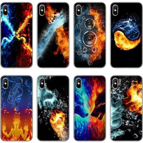 Fire and ice Transparent Phone Case For iPhone 12 11 Pro Max Mini XS Max XR X 8 7 Plus 6 6S Plus 5 5S SE 2020