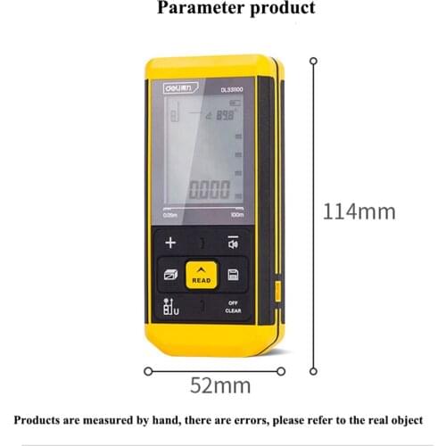Deli tool hand held laser range finder high precision electronic rangefinder room measuring instrument 40-100m household