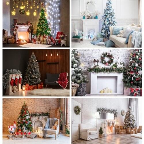SHUOZHIKE Christmas Indoor Theme Photography Background Fireplace Children Backdrops For Photo Studio Props 21712 YXSD-05