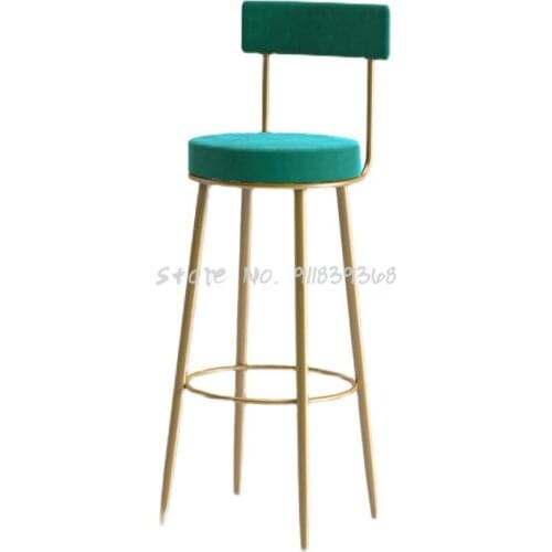 Nordic Bar Chair Modern Simple Light Luxury Home High Chair Back Net Red Milk Tea Shop High Stool Bar Stool