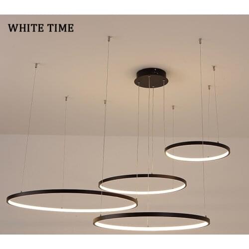 4 Rings Modern Led Chandelier For Living room Dining room Bedroom Home Hanging Lamp Chandelier Lighting RC&APP Dimmable Fixtures
