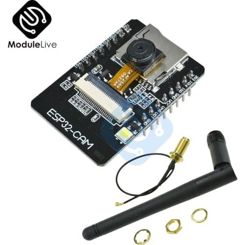 2.0MP ESP32-S ESP32 ESP32-CAM WIFi Bluetooth Development Board with OV2640 Camera +2.4G Wireless SMA Antenna NRF24L01 2dB Gain