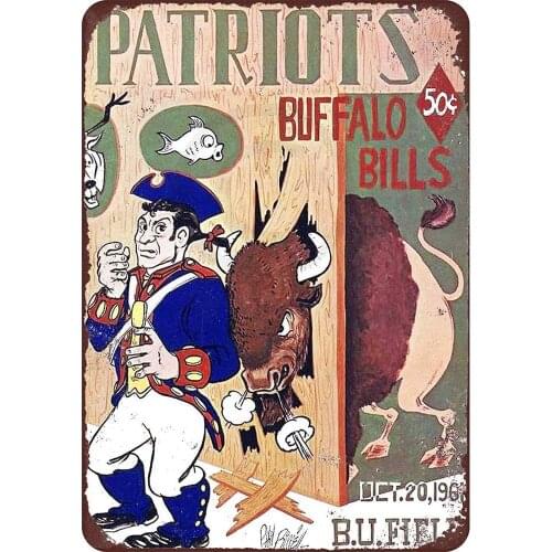 Patriots Vintage Metal Tin Sign Man Cave for Men Women,Wall Decor for Bars,wc,Restaurants,cafes Pubs,12x8 Inch