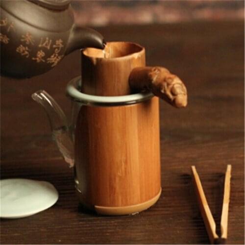 1PC Natural Bamboo Tea Strainer Infuser Filter Infusor Tea Tools Colander Gadgets Sieve For Tea Brewing Tea Drinkware Tools