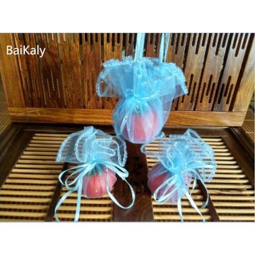 100pcs Diameter 26cm Round Drawstring Organza bag Jewelry packaging bag for Decoration Wedding/Home/Christmas/Party Favors pouch