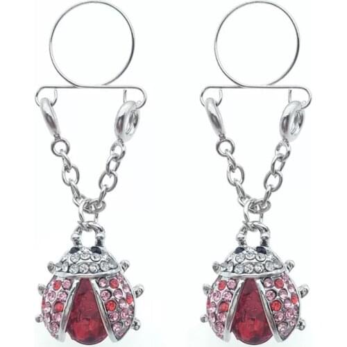 2PC New Fireflies Non pierced Clip Nipple Ring Women Sexy Fake Nipple Shield Tassel Dangle Adjustable Body Jewelry Summer Style