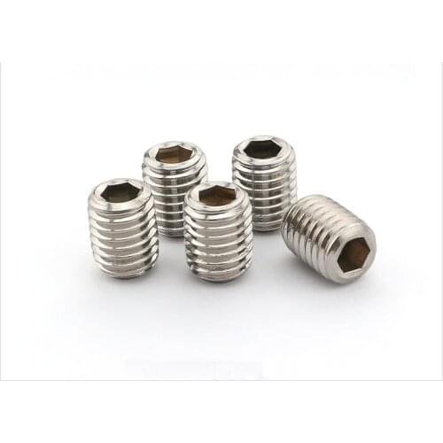 M6X4mm-40mm 304 Stainless Steel Socket Cup Point Grub Screw M6X20mm Stainless Hex Socket Metal Grub Screw