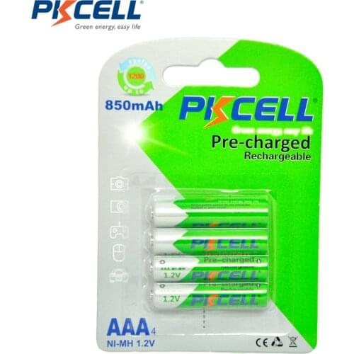 4Pcs/PKCELL AAA Battery Ni-MH 850mAh 1.2V AAA Batteries 3A Rechargeable Battery Baterias Bateria