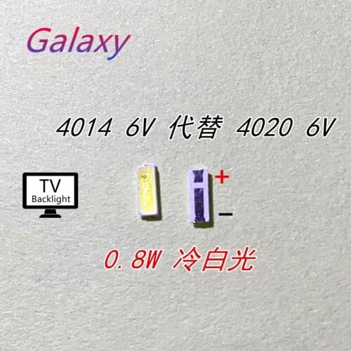 4000PCS/Lot PCT SMD LED 4014 6V 0.8W Cool White Replace 4020 For TV Backlight Application