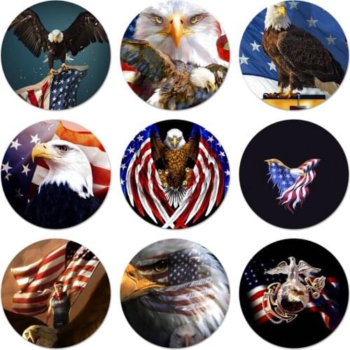 58mm American Eagle USA Flag Badge Brooch Pin Accessories For Clothes Backpack Decoration gift