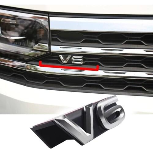 Auto Products Emblem V6 Grill Sticker for -VW TERAMONT PHIDEON ARTEON OTAN PASSAT TOUAREG TIGUANL VW V6 Sticker