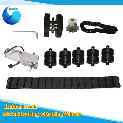 Free Shipping T007 Rubber Track Metal Stainless Steel Load-bearing Wheel Drive Wheel Chain Robot Tank Chassis Kit Large Load