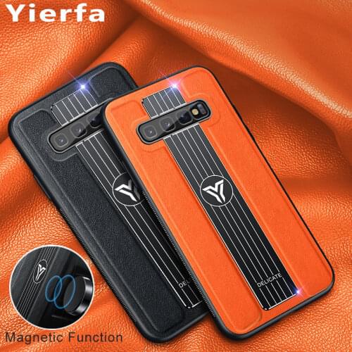 Case For Samsung S10 Plus Case Silicone Shockproof Bumper Metal Magnetic Leather Back Cover For Galaxy S10 Lite S 10 Phone Cases