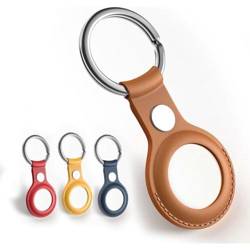 Pu Leather Case For Apple Airtags Protective Cover For Apple Locator Tracker Anti-lost Device Keychain Protect Sleeve