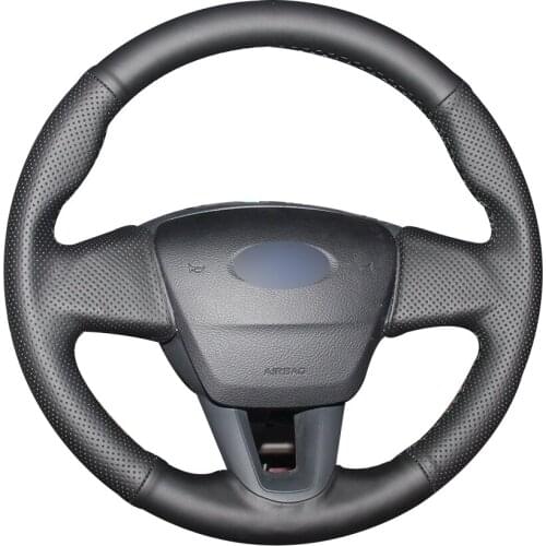 Black Synthetic Leather Car Steering Wheel Cover for Ford Focus 3 2015-2018