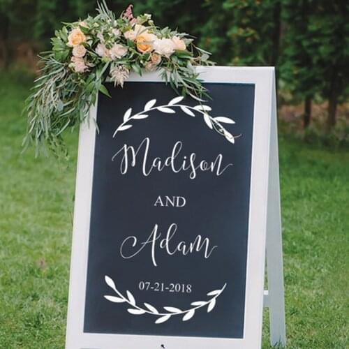 Elegant Wedding Sign Wall Decal Chalkboard Decals Welcome To The Wedding Sign DIY Sticker Modern Home Decoration Murals C496