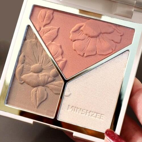 3 Colors Highlighter Palette Contour Palette Face Shading Grooming Powder Makeup Face Make Up Contouring Bronzer Cosmetic TSLM1