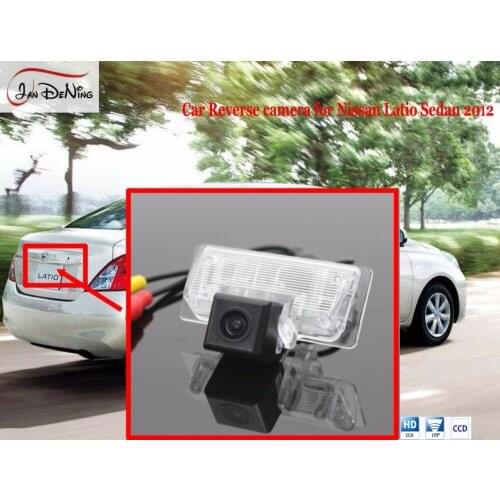 JanDeNing ForNissan Latio Sedan 2011-2014HD CCD Car Rear View Parking/Backup Reverse Camera/Waterproof License Plate Light OEM