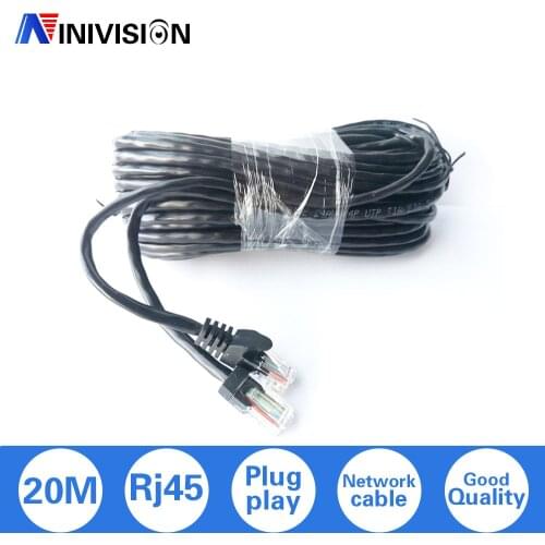 NINIVISION HD 65ft 20M cat5 Ethernet Network Cable RJ45 indoor Outdoor Waterproof LAN Cable Wires For CCTV POE IP Camera System