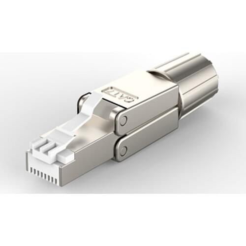 Cat 7 Connector RJ45 8P8C STP Shielded Field Connector - RJ45 Termination Plug for Cat7 23AWG Solid Installation Cable With PCB