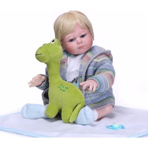 NPK Lifelike Newborn Dolls 50cm Full Silicone Vinyl Baby Boy Doll Soft Lovely Boy Reborn Dolls Babies Christmas Gifts