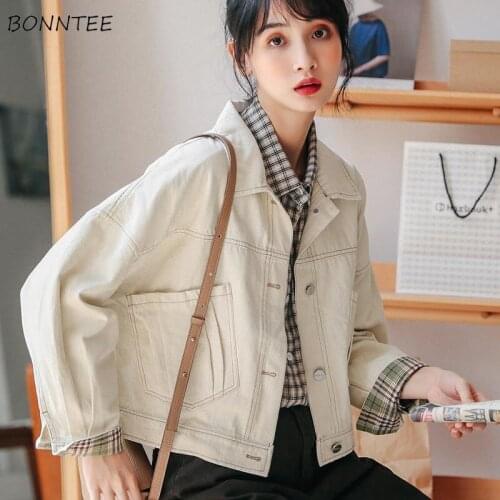 Basic Jackets Women Autumn Simple Leisure All-match 7 Colors Streetwear Trendy Students Pockets Korean Style Ladies Comfortable