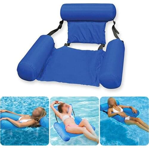 Summer Inflatable Chair Foldable Floating Row PVC Swimming Pool Water Hammock Air Mattresses Bed Beach Water Sport Lounger Chair
