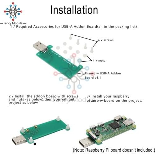 Diymore Raspberry Pi Zero W USB-A Addon Board V1.1 for Raspberry Pi Zero Raspberry Pi Zero W