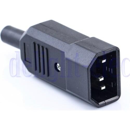 MLLSE PDU Socket Standard IEC320 C14 Power Cable Connector Male Plug Adapter A1739