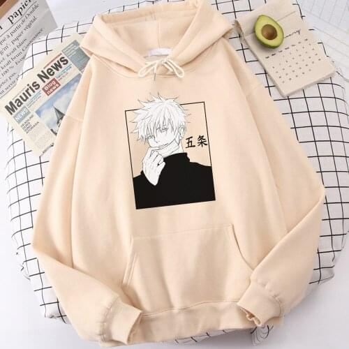Jujutsu Kaisen Gojo Satoru Funny Print Men Sweatshirt Comfortable Brand Tops Thermal Vintage Male Hoodie Oversized Soft Hoodies