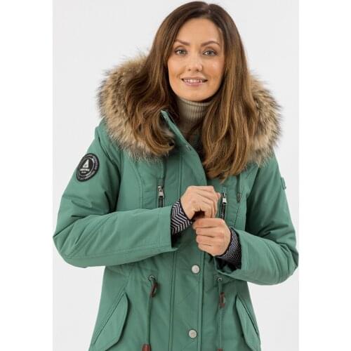 Women winter jacket Nortfolk hooded thick and warm parka with natural fur collar padded winter jacket