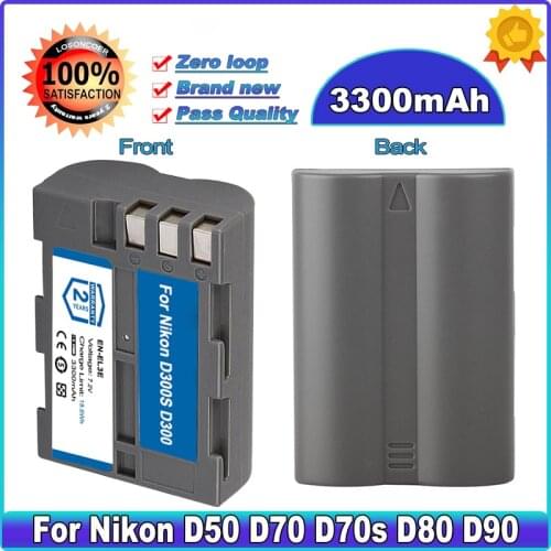 New Battery 3300mAh EN-EL3E EN-EL3A Camera Battery For Nikon D300S D300 D100 D200 DSLR D700 D70S D80 D90 D50 L50 D100